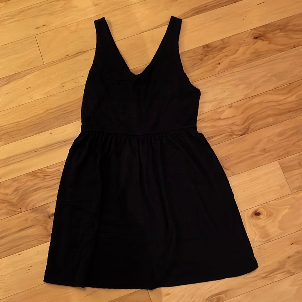Black dress V neck and back